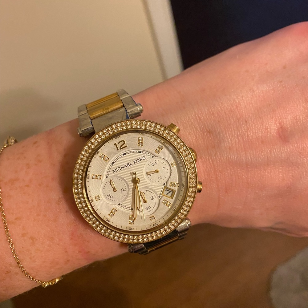 Micheal Kors gold and silver watch